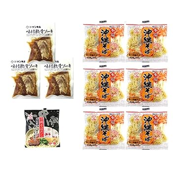 Amazon.co.jp: ソーキそばセット6人前 （沖縄そば麺・そばだし